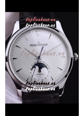 Jaeger LeCoultre Master Ultra Thin Moon Stainless Steel 1:1 Mirror Replica Watch 