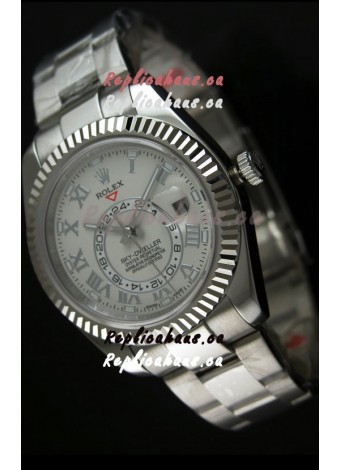 Rolex Sky-Dweller Stainless Steel Watch in White Dial