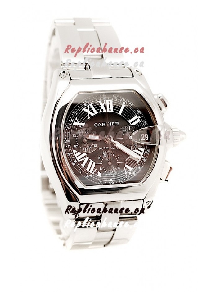 Cartier Roadster Chronograph Swiss Replica Watch in Black Dial Shipping From Canada for just 829 USD