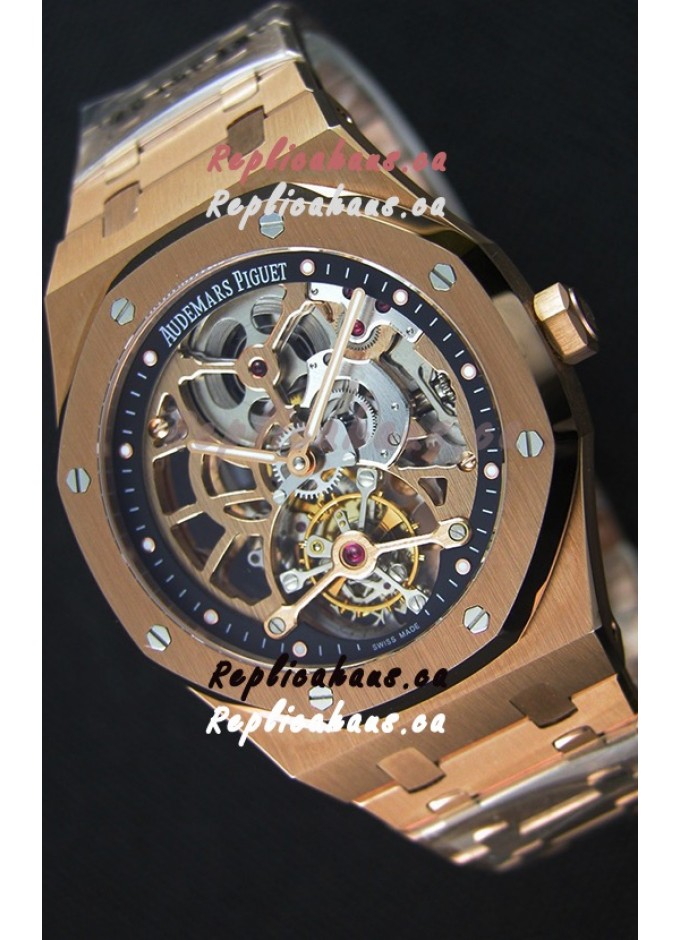 Audemars Piguet Royal Oak Tourbillon Extra Thin Openworked Rose Gold Watch for just CAD 1400