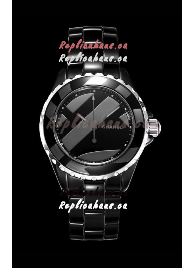 RHAUSCA202305 101 Chanel J12 Untitled Black Ceramic Casing Watch 1 1 Mirror Replica Watch 38MM Automatic Movement