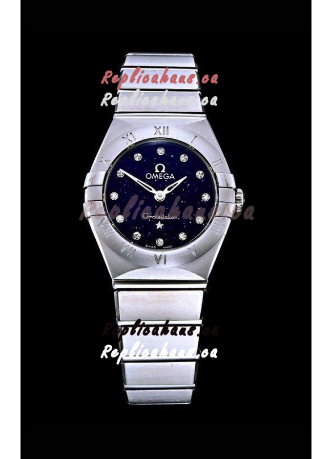 RHCADY4023 192 Omega Constellation Ladies Swiss Quartz 1 1 Mirror Replica Steel Casing in Black Starry Dial