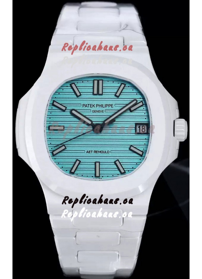 THEHAUSCA102024 9295 Patek Philippe Nautilus 5711 AET Remould White Ceramic Edition Green Dial Swiss Replica Watch