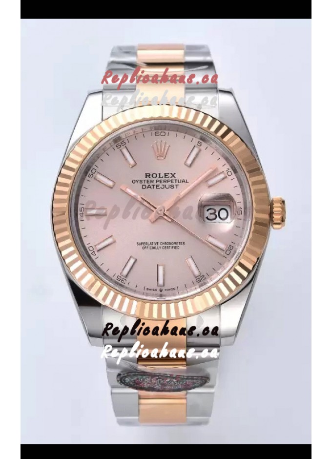RHAUSCA202305 567 Rolex Datejust Cal.3235 Movement 1 1 Mirror Replica 904L Steel 41MM Two Tone Rose Gold Casing