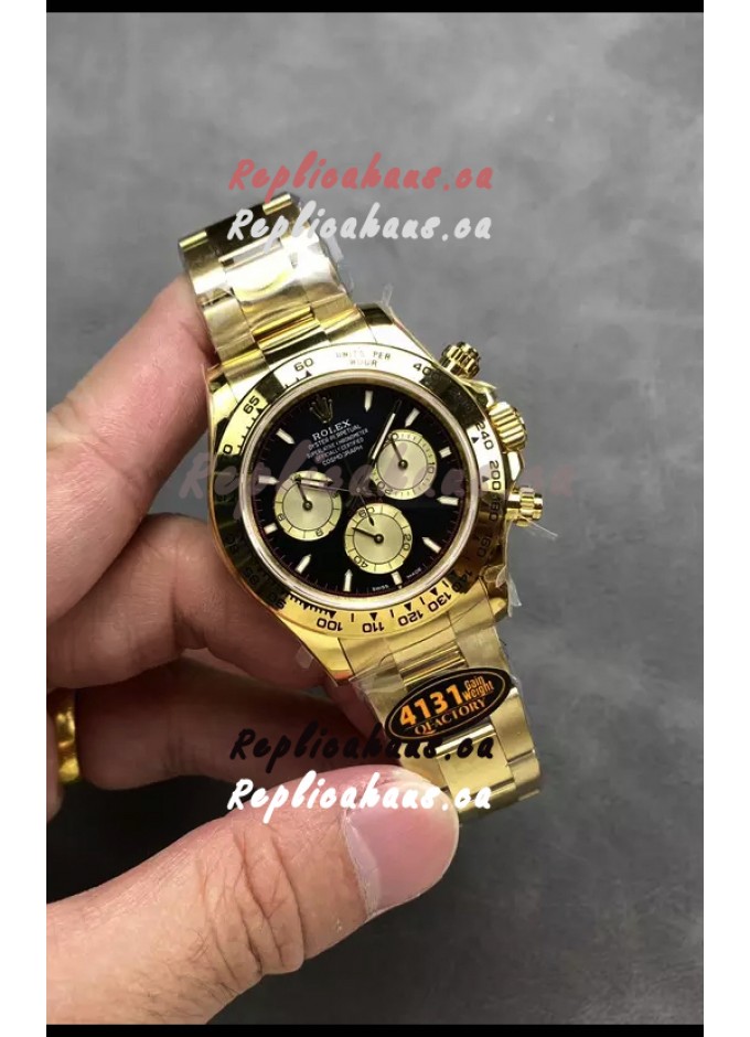 THEHAUSCA102024 8646 Rolex Cosmograph Daytona M126508 Yellow Gold Casing and Black Dial Original Cal.4131 Movement