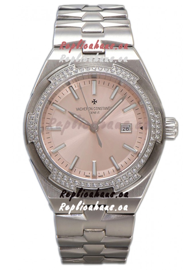THEHAUSCA102024 9467 Vacheron Constantin Overseas Steel Casing Pink Dial 35MM Swiss Replica Watch