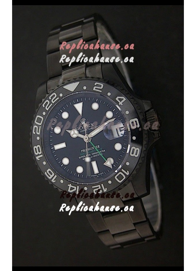 Rolex Pro Hunter GMT Master II Swiss Replica PVD Watch Shipping From Canada for just 529 USD