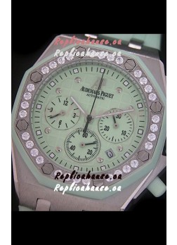 Audemars Piguet Royal Oak Offshore Lady Alinghi Swiss Watch in Light Green Dial