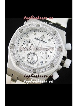 Audemars Piguet Royal Oak Offshore Lady Alinghi Swiss Watch in White Checkered Dial
