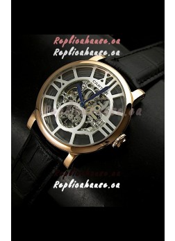 Cartier Ronde de Japanese Replica Watch in Skeleton Silver Dial
