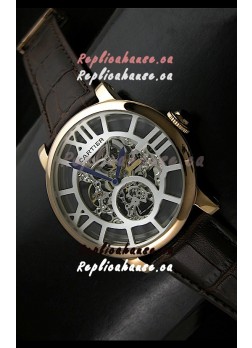 Cartier Ronde de Japanese Replica Watch in Skelton Grey Dial