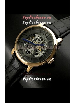 Cartier Ronde de Japanese Replica Watch in Skelton Black Dial
