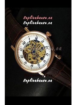Breguet Classique Japanese Automatic Watch in Gold Skeleton Dial - Arabic Hour Numerals