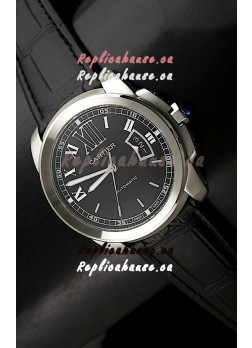 Cartier Calibre de Cartier Swiss Replica Automatic Watch in Black Dial