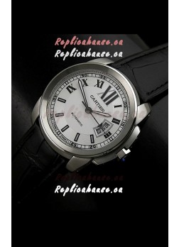 Cartier Calibre de Cartier Swiss Replica Automatic Watch in White Dial