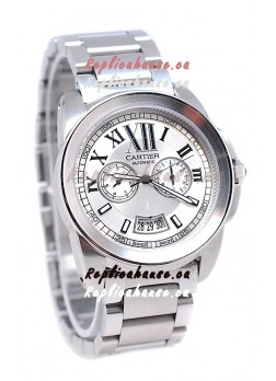 Calibre De Cartier Japanese Automatic Watch in White Dial