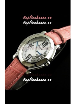 Chopard Happy Sport Swiss Replica Watch in Pink Strap