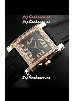 Chopard Happy Sport Swiss Replica Watch in Black Strap