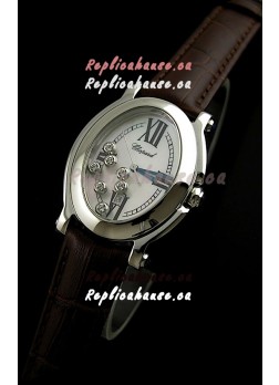 Chopard Happy Sport Swiss Replica Watch in Brown Strap