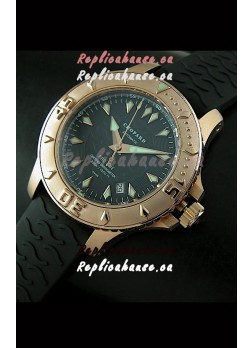 Chopard LUC Pro One Chronometer Swiss Replica Rose Gold Watch in Black Dial