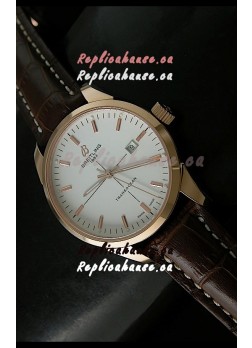 Breitling Transocean Rose Gold White Dial Swiss Watch