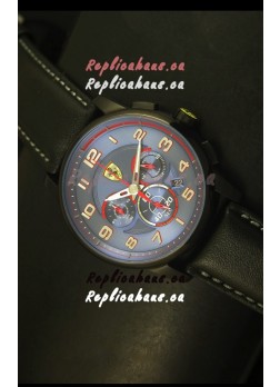 Scuderia Ferrari Heritage Chronograph Watch in Blue Dial Black Steel Case