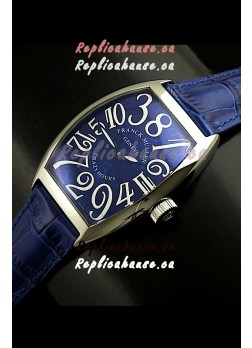 Franck Muller Crazy Hours Japanese Replica Watch in Blue Dial
