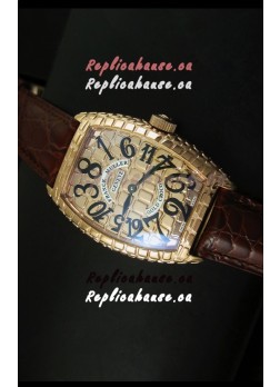 Franck Muller Casablanca Gold Croco Watch in Gold Case