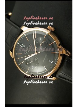 Glashuette Senator Japanese Replica Watch in 18K Pink Gold Case