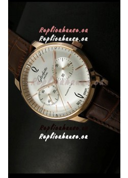 Glashuette Senator Japanese Replica Watch in 18K Pink Gold Case
