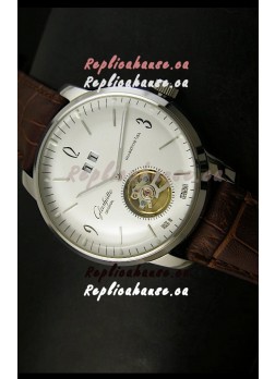 Glashuette Tourbillon Japanese Replica Watch in White Dial