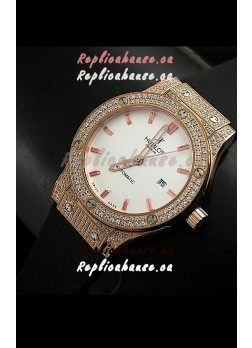Hublot Big Bang Classic Fusion Swiss Watch in Diamonds Embedded Case