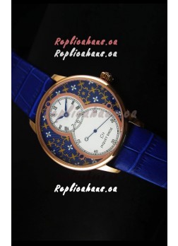 Jaquet Droz Grande Seconde Watch Rose Gold Blue Grand Feu paillonné-enameled Dial