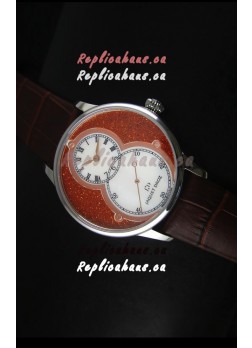 Jaquet Droz Grande Seconde Watch in Red Dial Stainless Steel Case