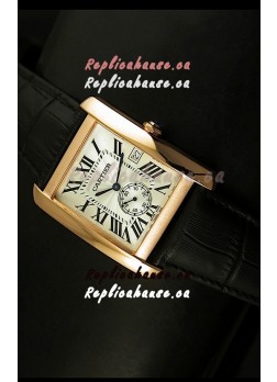 Cartier Tank Anglaise Japanese Replica Watch 34MM - White Dial Pink Gold 