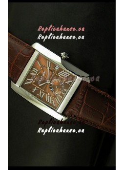 Cartier Tank Anglaise Japanese Replica Watch 34MM - Brown Dial Steel Case