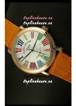 Franck Muller Master of Complications Liberty Japanese Replica Watch in Pink Gold Case