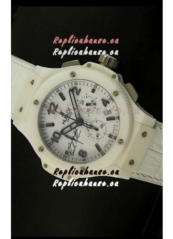 Hublot Big Bang White Ceramic Case Watch in Quartz Movement