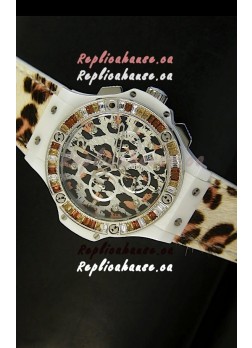 Hublot Big Bang White Zebra Bang Edition in White PVD Case 34MM Watch