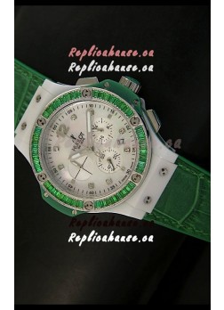 Hublot Big Bang 34MM Ladies Tutti Frutti Edition in Green Strap