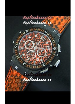 Hublot Big Bang 34MM Ladies Watch in Quartz Movement - Orange Dial/Strap