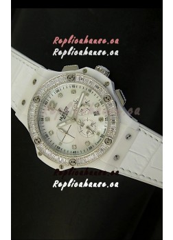 Hublot Big Bang 34MM Ladies Watch in Quartz Movement - White Dial/Strap