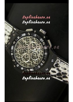 Hublot Big Bang White Zebra Bang Edition in Black PVD Case 34MM Watch