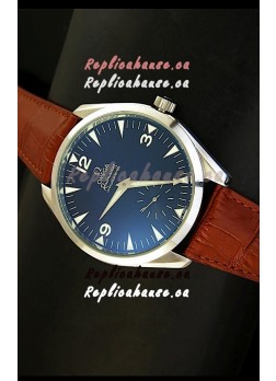 Omega Seamaster Railmaster Japanese Replica Watch in Brown Leather Strap