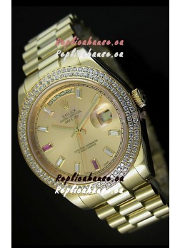Rolex Day Date II 41MM Swiss Replica Watch - Gold Dial - 1:1 Mirror Replica Watch 