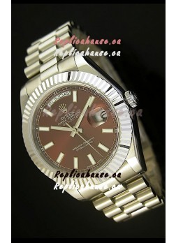 Rolex Day Date II 41MM Swiss Replica Watch - Brown Dial - 1:1 Mirror Replica Watch 