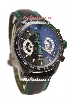 Tag Heuer Grand Carrera Japanese Replica PVD Watch in Black