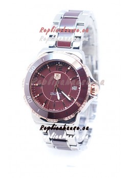 Tag Heuer Formula 1 Quartz Brown Ceramic Watch in Rose Gold Bezel