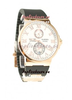 Ulysse Nardin Maxi Marine Chronometer Japanese Replica Rose Gold Watch
