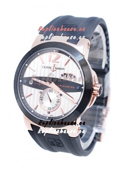 Ulysse Nardin Executive Dual Time Japanese Replica Rose Gold Watch